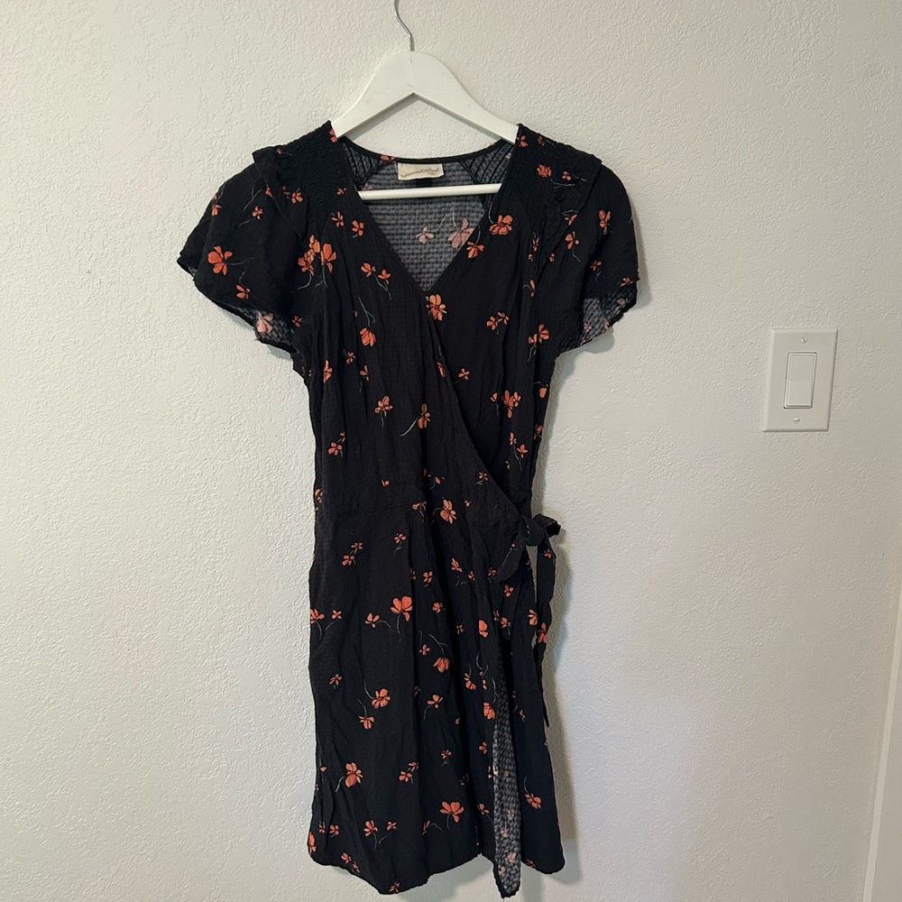 Universal Thread Black Ruffled Wrap Sundress